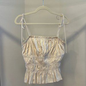 johnny becca Ruffled Corset Style Cropped Tank Top - Small